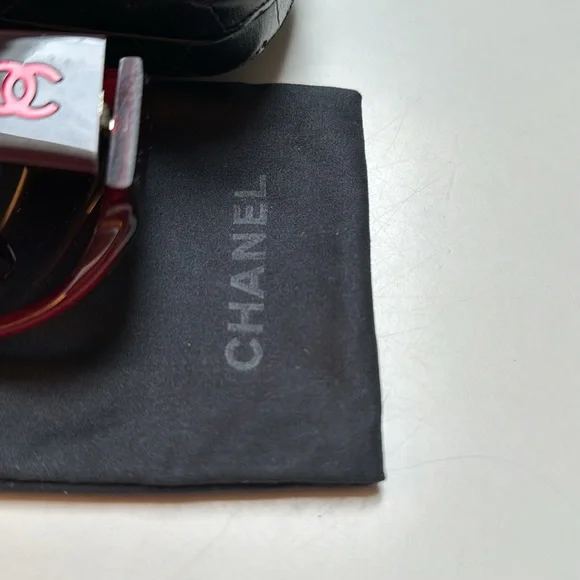 CHANEL vintage large Burgundy Prescription lens Frames+Sock+  display picture 1